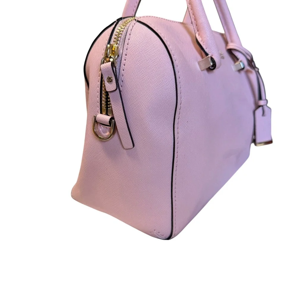 Kate Spade New York Pink Saffiano Leather Satchel Handbag Gold Hardware